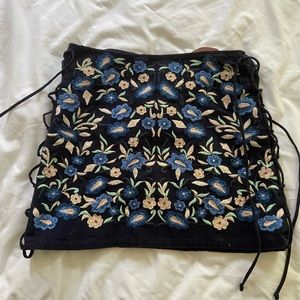 ZARA embroidered skirt